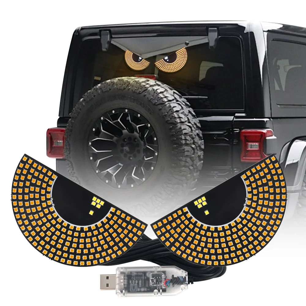 

Car LED Matrix Pixel Panel Ambient Light Easy Install Devil's Eye Cool Decoration Warning Animation Display For Car Windshield