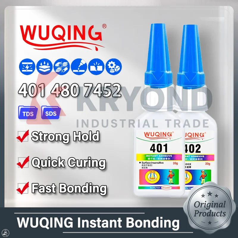 WUQING 401 402 406 435 454 460 480 495 496 498 499 707 7452 770 Instant Cyanoacrylate Cement Accelerator Surface Primer 20g 52ml