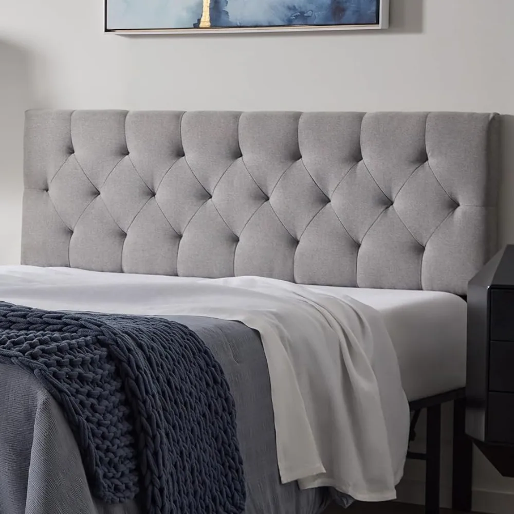 

Mid-Rise Upholstered Headboard Adjustable Height from 34” to 46” - Easy Assembly - Bed Frame or Wall Mount - freight free