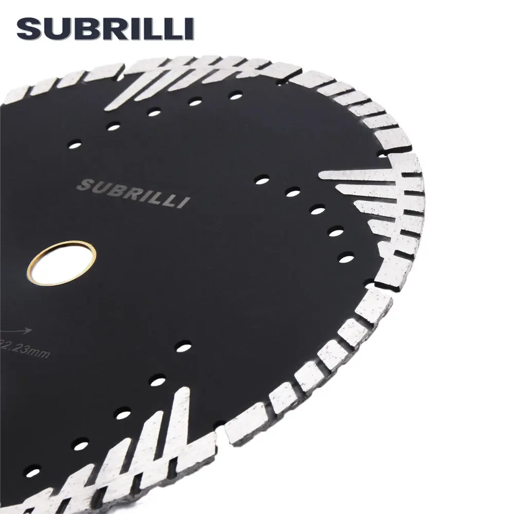 SUBRILLI 180mm Hot Pressed Diamond Turbo Zaagblad Met Schuine Bescherming Tanden 7 "Diamantdoorslijpschijf Voor Steen beton
