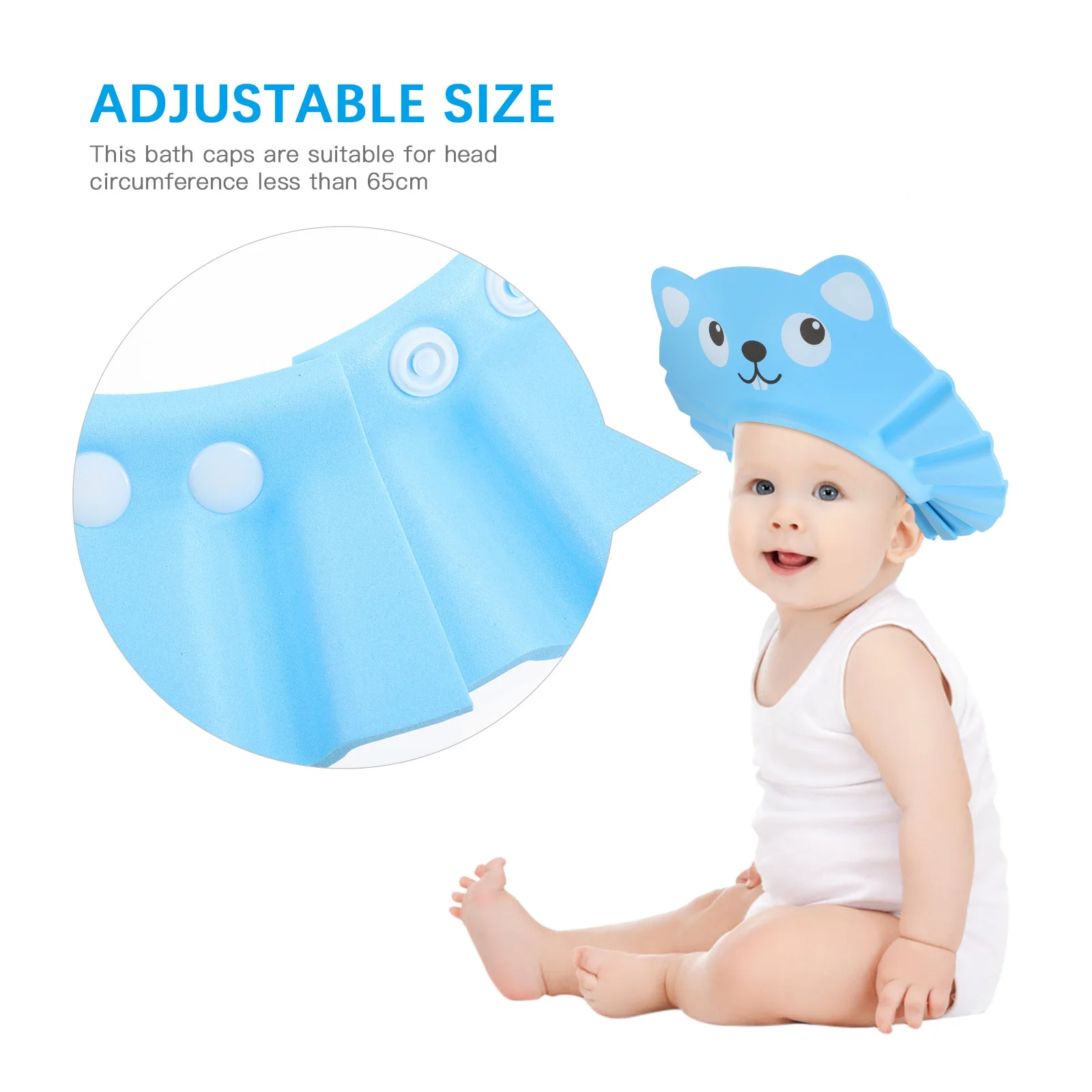 2 قطعة قبعات شامبو الطفل قابل للتعديل إيفا حمام القبعات أطفال الأطفال حماية الرأس الوردي الأزرق الألوان قبعات استحمام الطفل