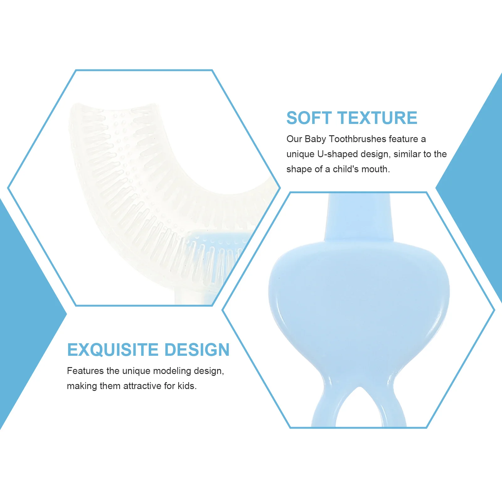 

4Pcs Kids U-Shaped Toothbrushes Soft Toddler Travel Toothbrush Portable Cartoon Design Comfortable Oral Ages 2-6