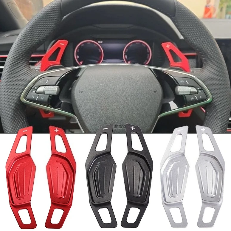 Shifter Paddles For Skoda ENYAQ iV Octavia Scout RS VRS A8 MK4 Karoq Kodiaq 2021 Sportline Car Steering Wheel DSG Gear Extension