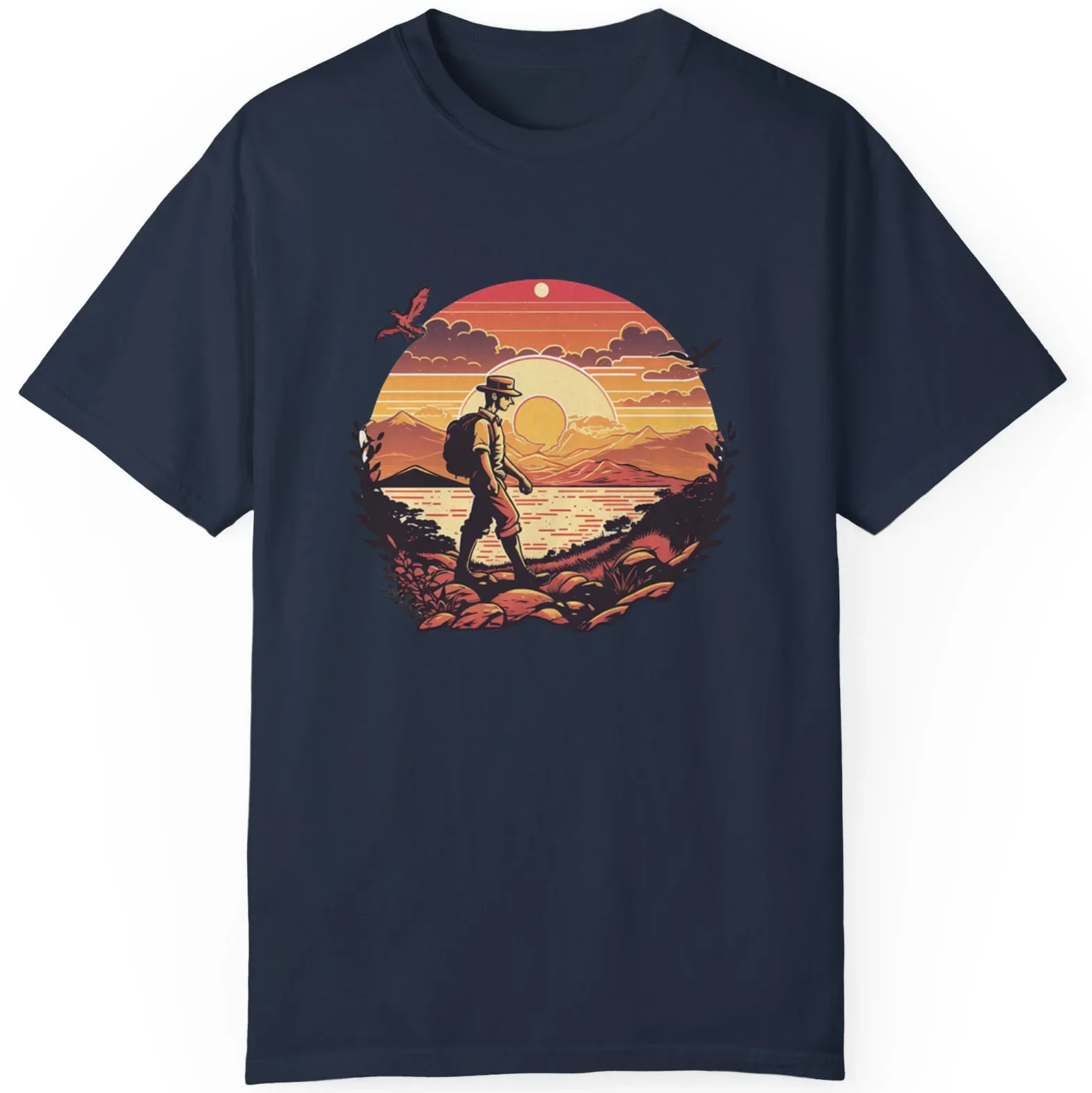 

Trecking Man In Mountain Landscape Nice Gift Unisex T-Shirt S-5XL