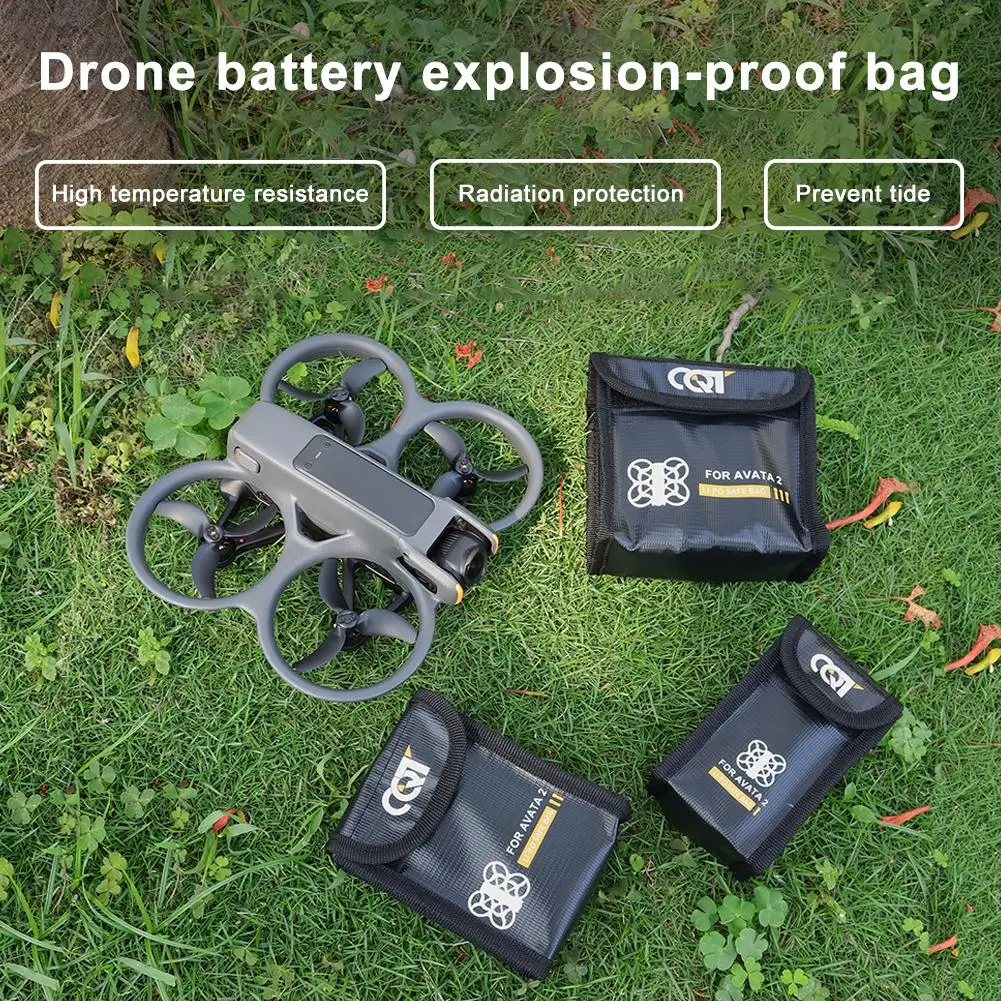 Fireproof Safe Bag Battery Explosion Proof Bag For DJI Avata 2 Drone Portable Safety Battery Case Batteries Storage Bag H1T4