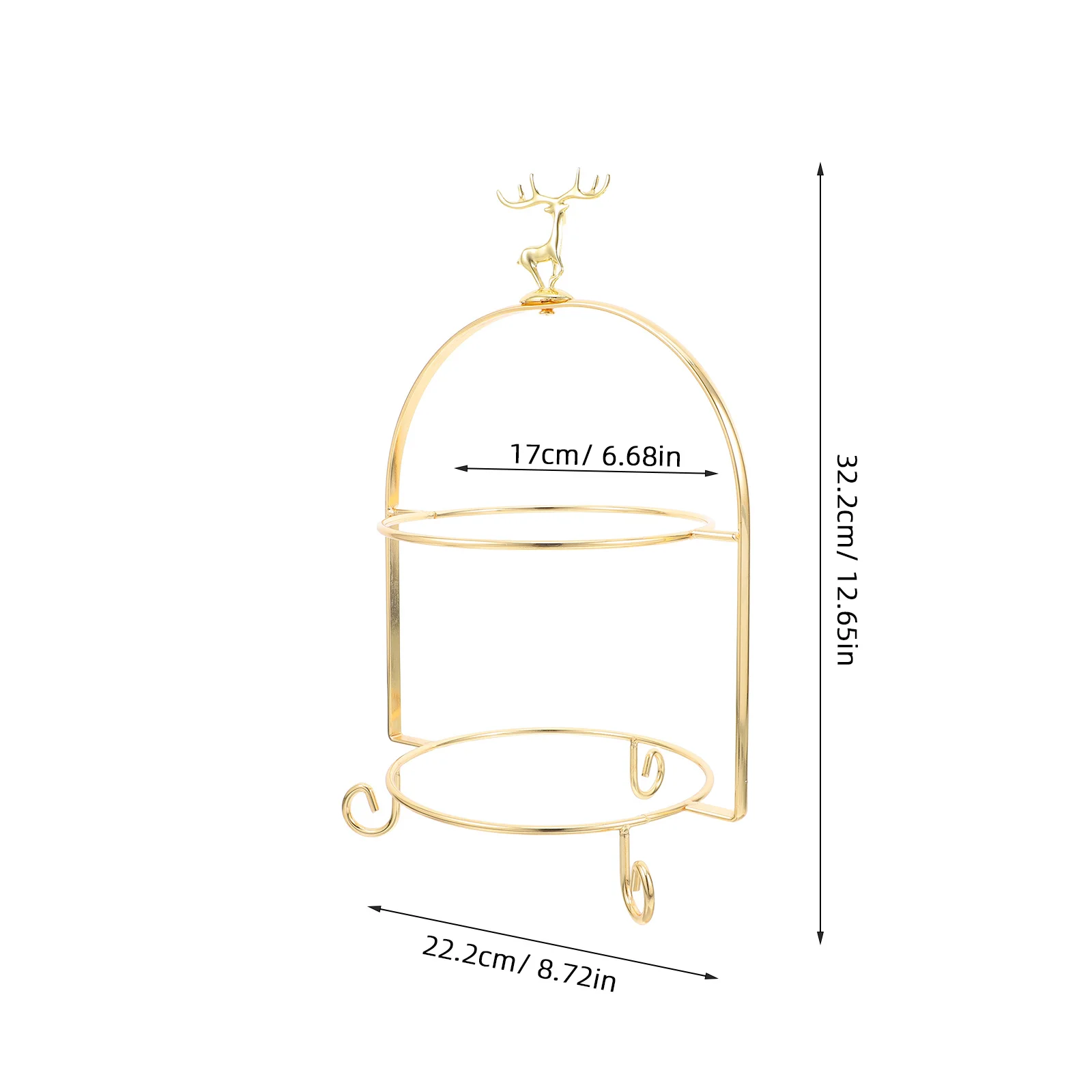 حامل كعكة حديدي ساحر مكون من طبقتين، تصميم أنيق لحفلات زفاف الشاي بعد الظهر، تخزين مدمج ومريح