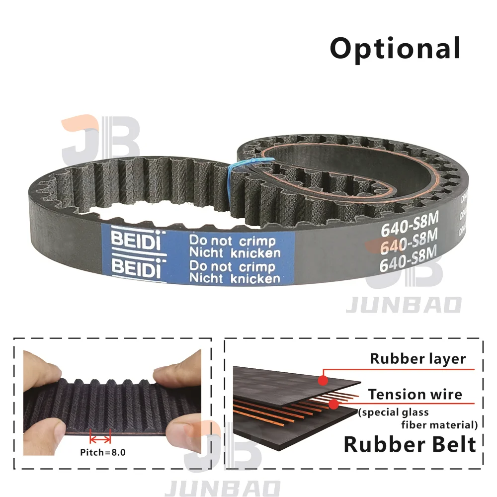 640-968mm, S8M Timing Belt, Model 640-S8M, 648-S8M, 656-S8M 664-S8M to 968-S8M, For DIY/Automation Systems, STS8M Rubber Belt