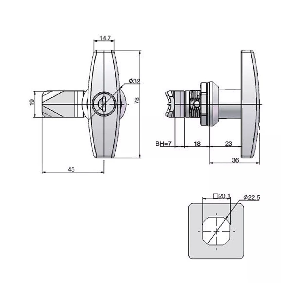 Fechadura universal para porta de trailer, alça em t, com 2 chaves, caixa de ferramentas, gaveta, armário, campista, topper, para porta de caminhão rv