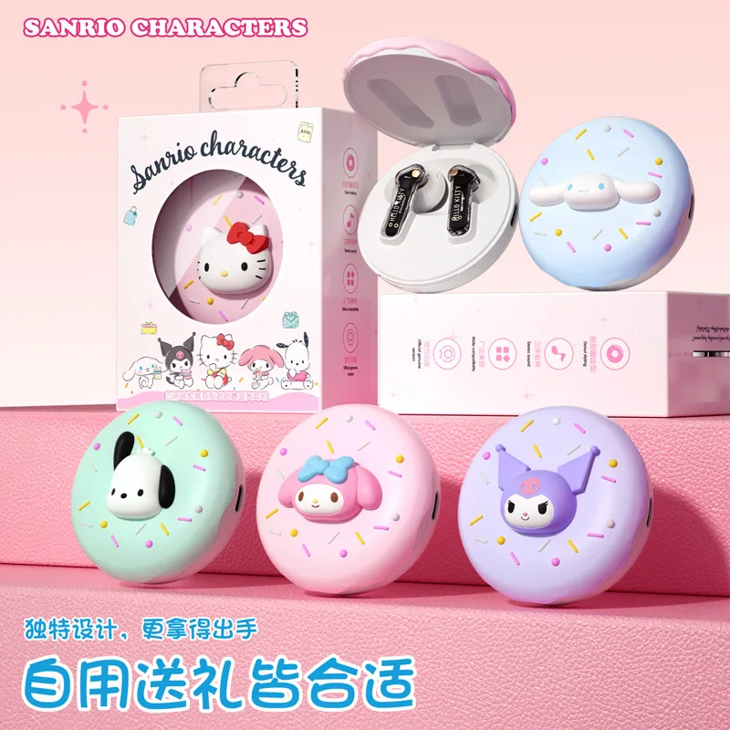 

Sanrio Bluetooth Earphones Wireless Earphones with Charging Bin In Ear Cartoon Hello Kitty Kuromi Male and Female Earphones Gift