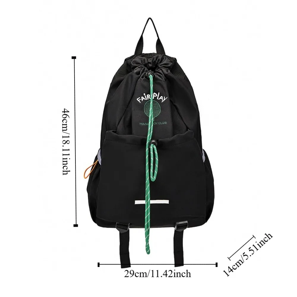 Mochila de almacenamiento de raqueta deportiva de gran capacidad, bolso de hombro de nailon para bádminton y Fitness, bolso de mano con cordón para tenis y Fitness
