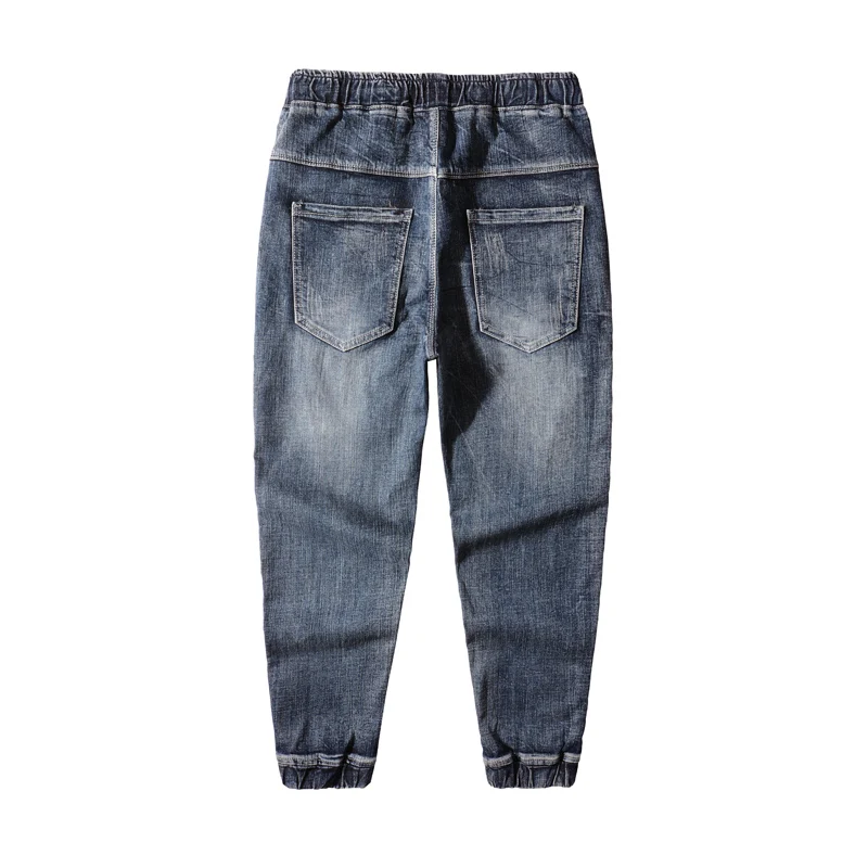 Pantalon cargo en denim bleu délavé rétro pour hommes, jeans Hip Hop, joggeurs déchirés, mode Streetwear, designer épissé, commandé