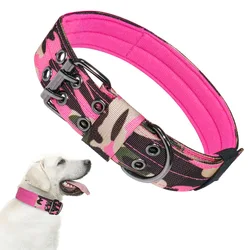 Tactical dog collar, nylon adjustable heavy metal buckle control handle, suitable for medium and large dogs