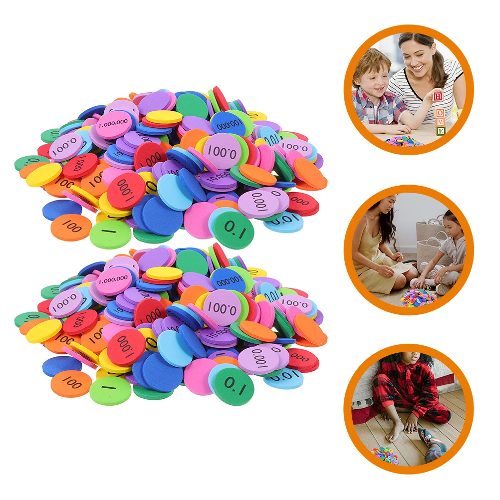 

320 Pcs Digital Wafer Learning Math Toys Portable Number Disks Teaching Aids Round Place Value Discs Child