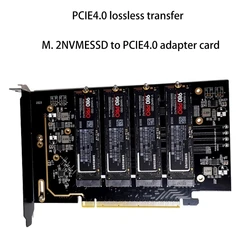 A9LC 내장 4 포트 소프트 Pci-E X16 to .2 NVME 컨트롤러 카드 (데스크탑 PC 용), SSD HDD 지원, 로우 프로파일 브래킷 포함