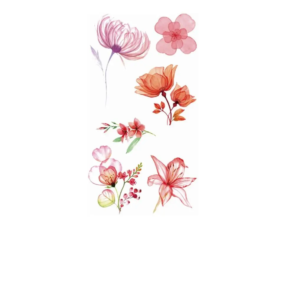 

Disposable Watercolor Cherry Blossom Tattoo Sticker Anti Sweat Small Fresh Temporary Tattoo Sticker Coloured Drawing Waterproof
