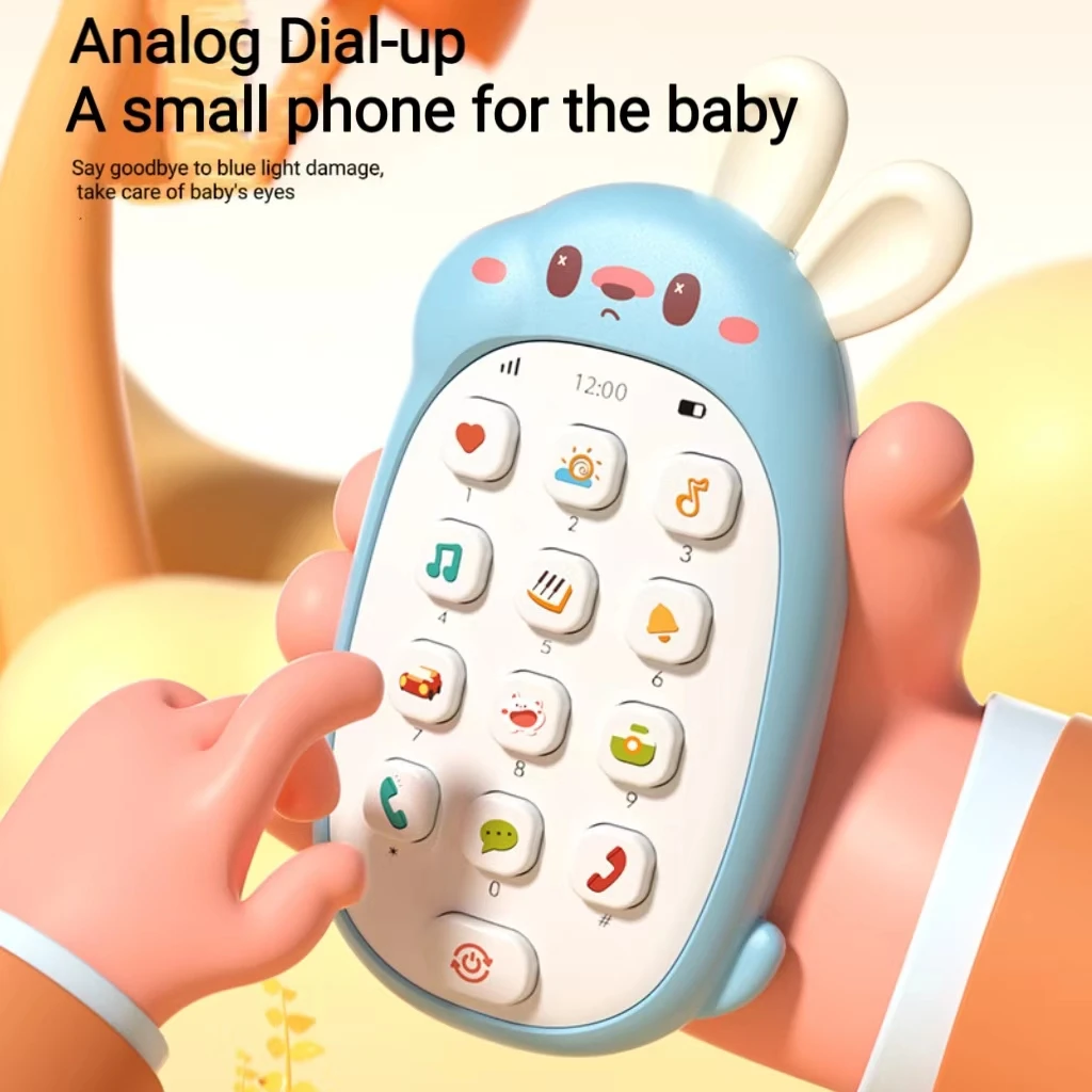 Brain Early Teaching Rabbit Cell Phone Gum Chinese-English Multi-Functional Infant Enlightenment Sleep Toys