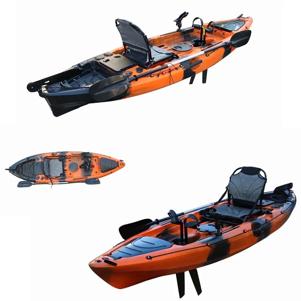 Wholesale Single Seat PE Plastic Kayak Sit on Top  Fishing Kayak with Flap Pedal Drive for Sales