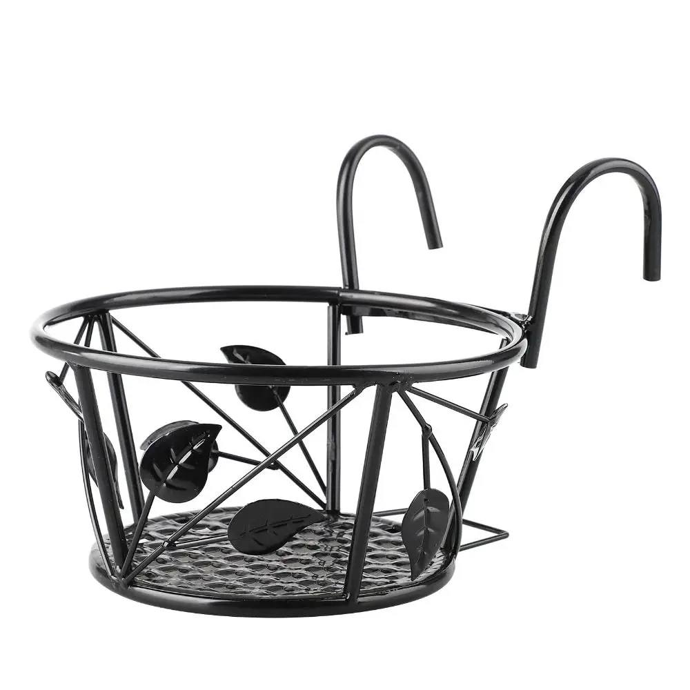 

Hanging Flower Pots Stand Metal Black White Brown Patio Garden Hanging Basket Simple Round Potted Plant Rack Bedroom