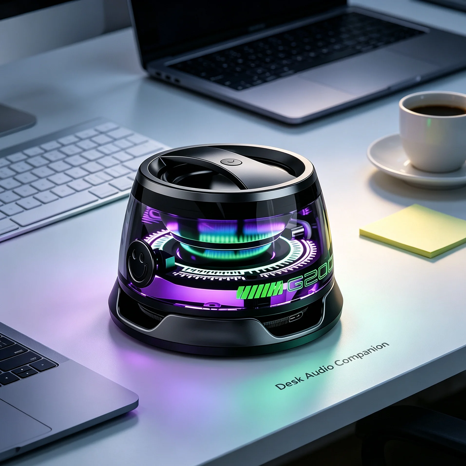 Portable Bluetooth Speaker (2-Pack) – Transparent Design with RGB Lighting, Wireless Magnetic Mini Speaker, 6-Hour Playtime