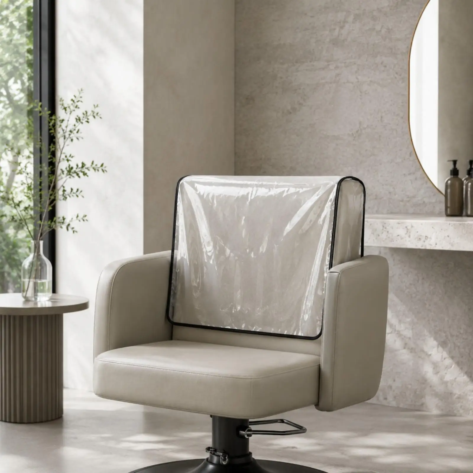 Salon Chair Back Cover Transparent PVC Waterproof Seat Protector for Beauty Chairs Reusable Durable Backrest Guard Fits Standard