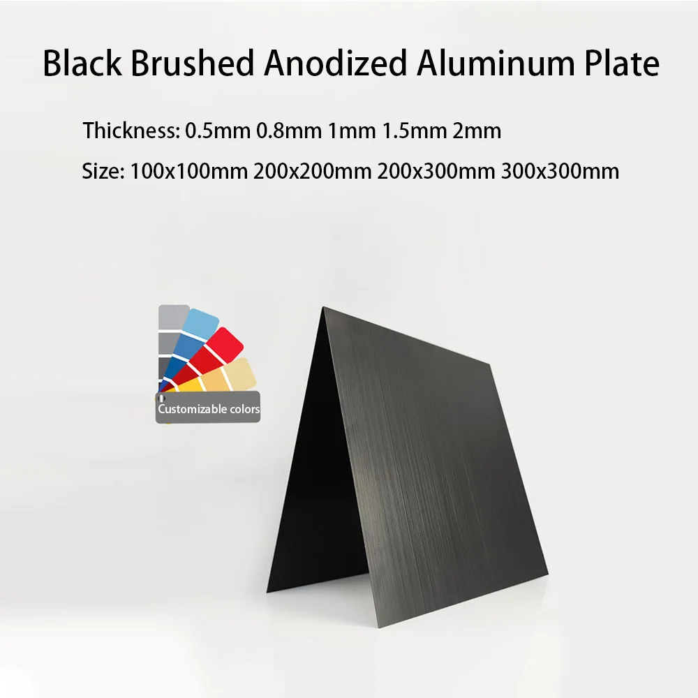 

Black Brushed Anodized Aluminum Plate Thickness 0.5/0.8/1/1.5/2mm 100x100mm 200x200mm 200x300mm 300x300mm