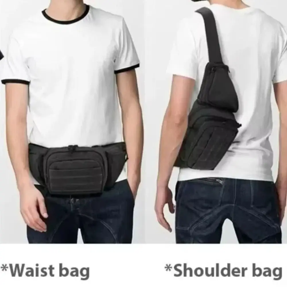 

Large Capacity Outdoor Waist Bag Multifunctional Waterproof Climbing Chest Bag Durable High Density Nylon
