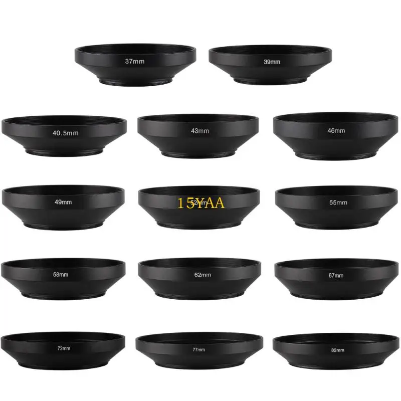 

15YA Metal DSLR Camera Lens Hood For Various Lens Models Lens Shade 39mm- 82mm Enhances Photography