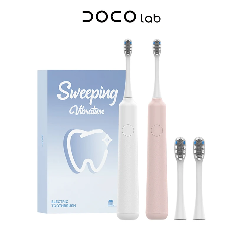DOCO فرشاة أسنان كهربائية بالموجات الصوتية الاهتزاز فرشاة الأسنان الذكية رئيس USB قابلة للشحن IPX7 مقاوم للماء 3-وضع التروس