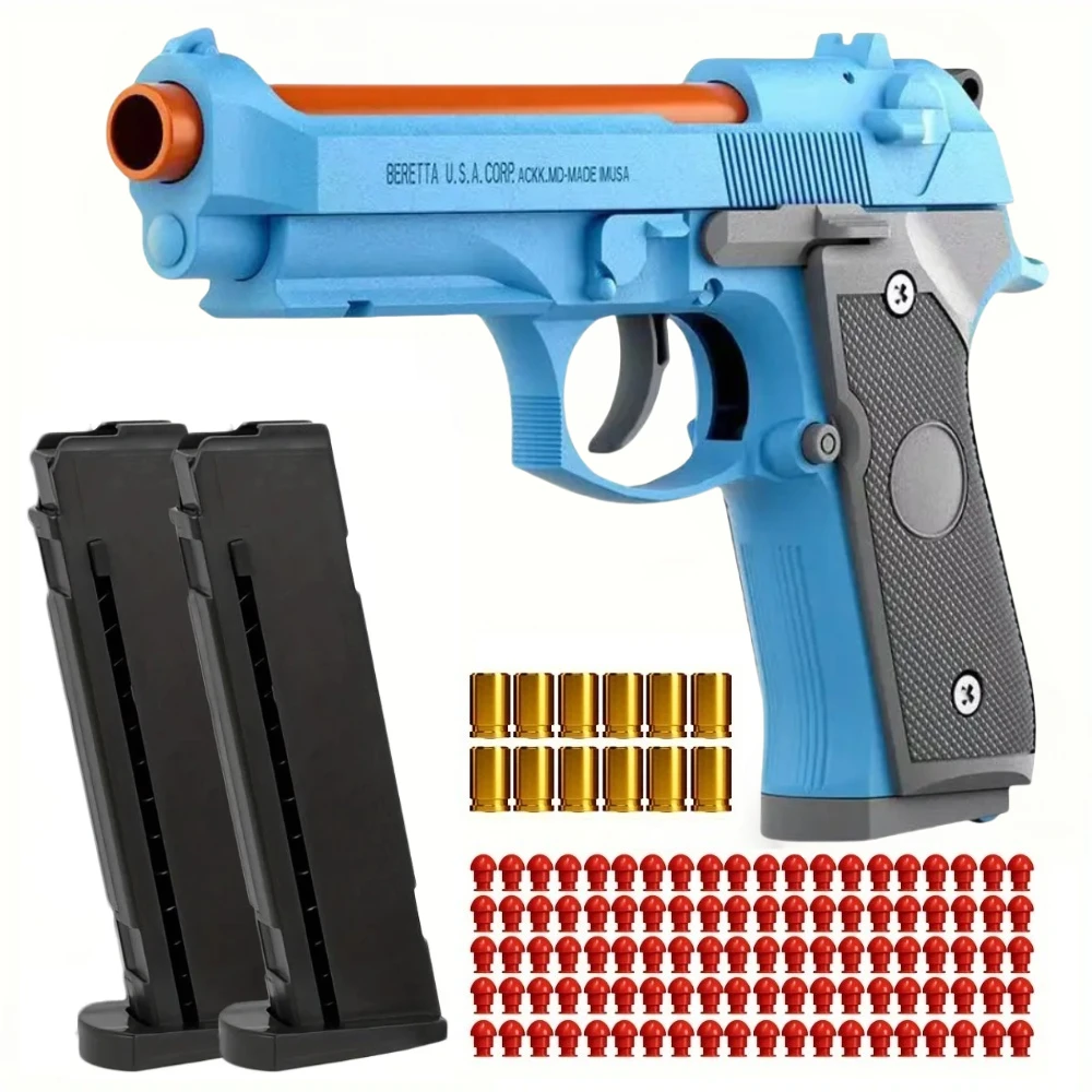 SIG17 Shell Ejecting Soft Bullet Gun, Mechanical Toy Empty Hanging Pistol Outdoor Shooting Game Educational Model Toy for Adult