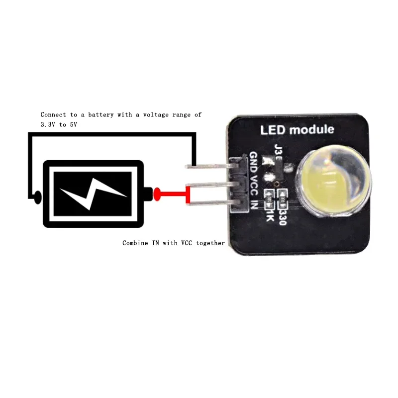 5PCS 10mm Light-Emitting LED Module Sensor Luminous Diode Indicator Light DC3.3V-5VRed Yellow Blue Green White  For Arduino