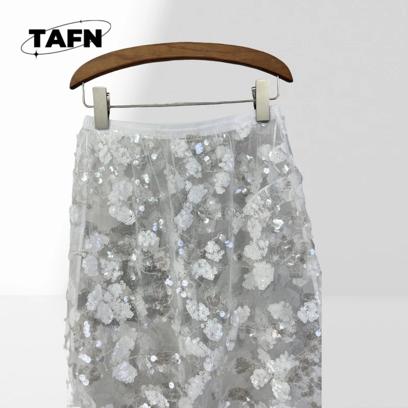 กระโปรงเลื่อมขั้นสูงแฟชั่นร้อนกระโปรง Tulle นุ่มสบายสําหรับผู้หญิง - เหมาะสําหรับโอกาสพิเศษและงานปาร์ตี้ AE628