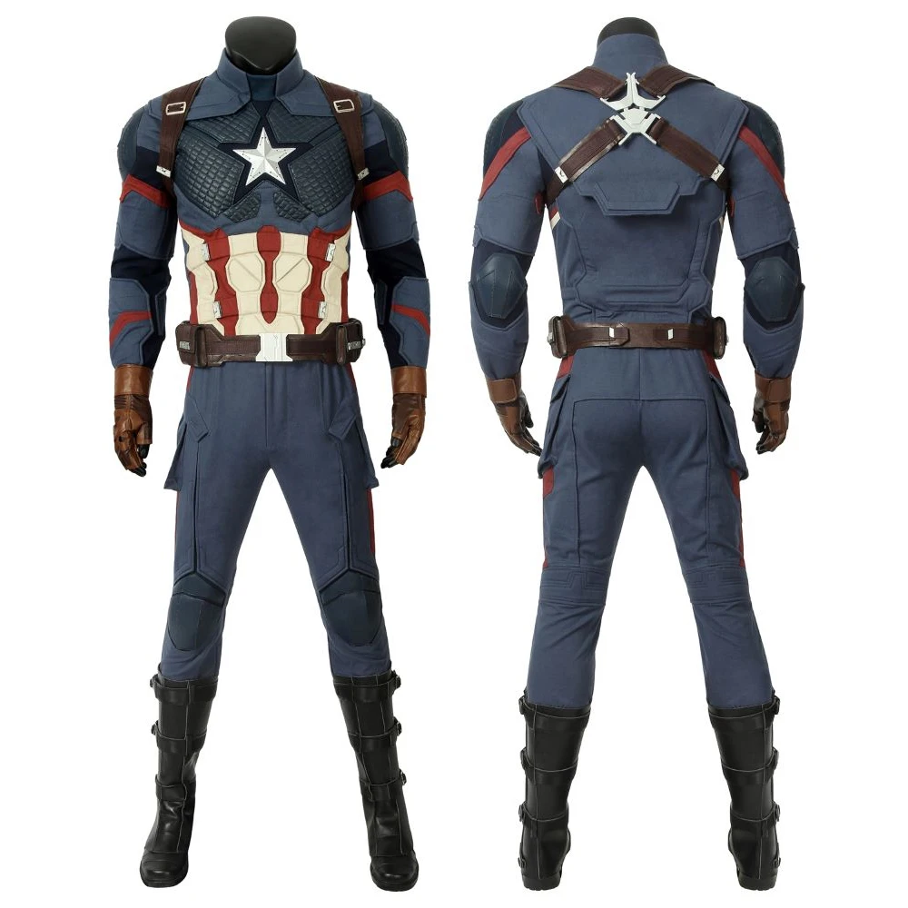 Adult Superhero Battle Uniform Captain Steven Rogers Cosplay Costume Costume Halloween Carnival High-Quality Costumes And Boots