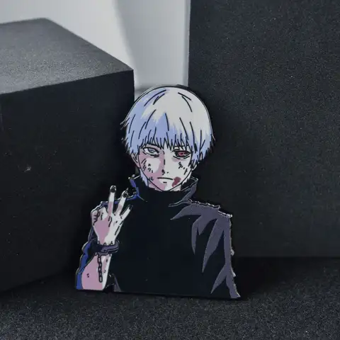 Japansk Anime Man Kaneki Ken Kavajnålar för Ryggsäck Hård Emaljnål Brosch för Klädportfölj Märken Smycken Accessoarer 8 best sales Tokyo Ghoul-nål - №4