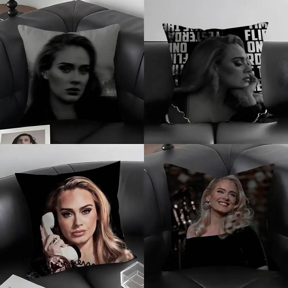 

Hot Singer A-Adele 30 Pillow Case Home Dorm Chair Back Short Plush Double-sided Printing Office Nap Time Cushion Cover