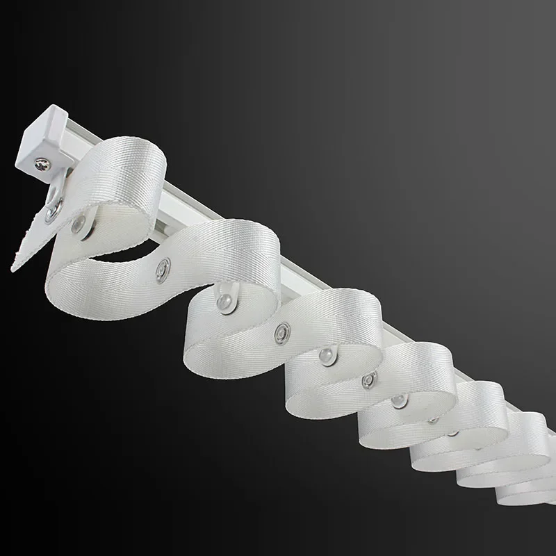 Aluminum Alloy Track for S-shaped Curtain Thickened Single Double Rail Ceiling Side Installation with Accessories Customize Size