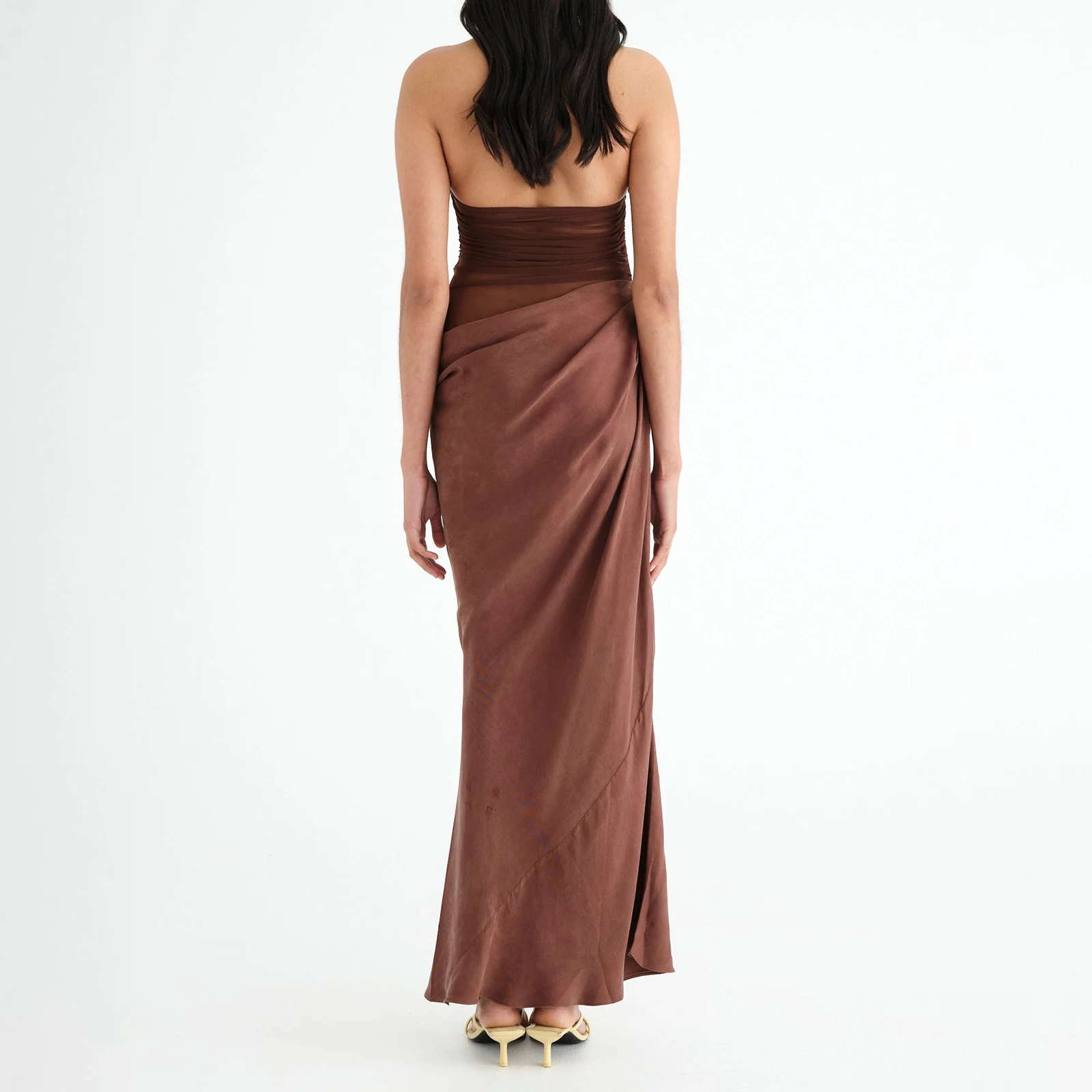 

Женское облегающее длинное платье с рюшами без рукавов, сетчатое лоскутное платье для пляжного отдыха, летней вечеринки, повседневная одежда, уличная одежда