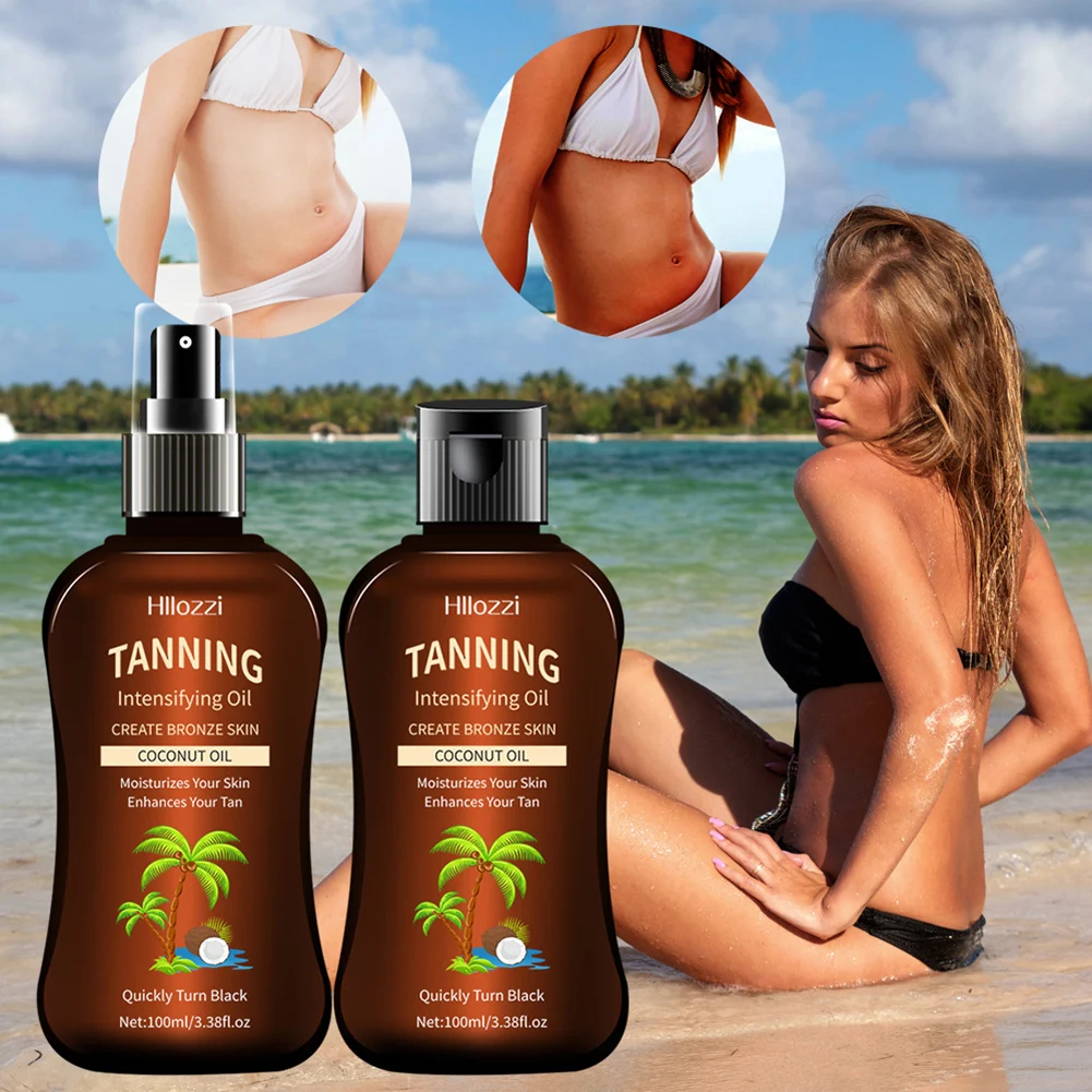 

Self Tanner Oil for Face Body Skin Moisturizing Sunless Outdoor Accelerator Prevent Dryness Natural Coconuts Tanning Essence
