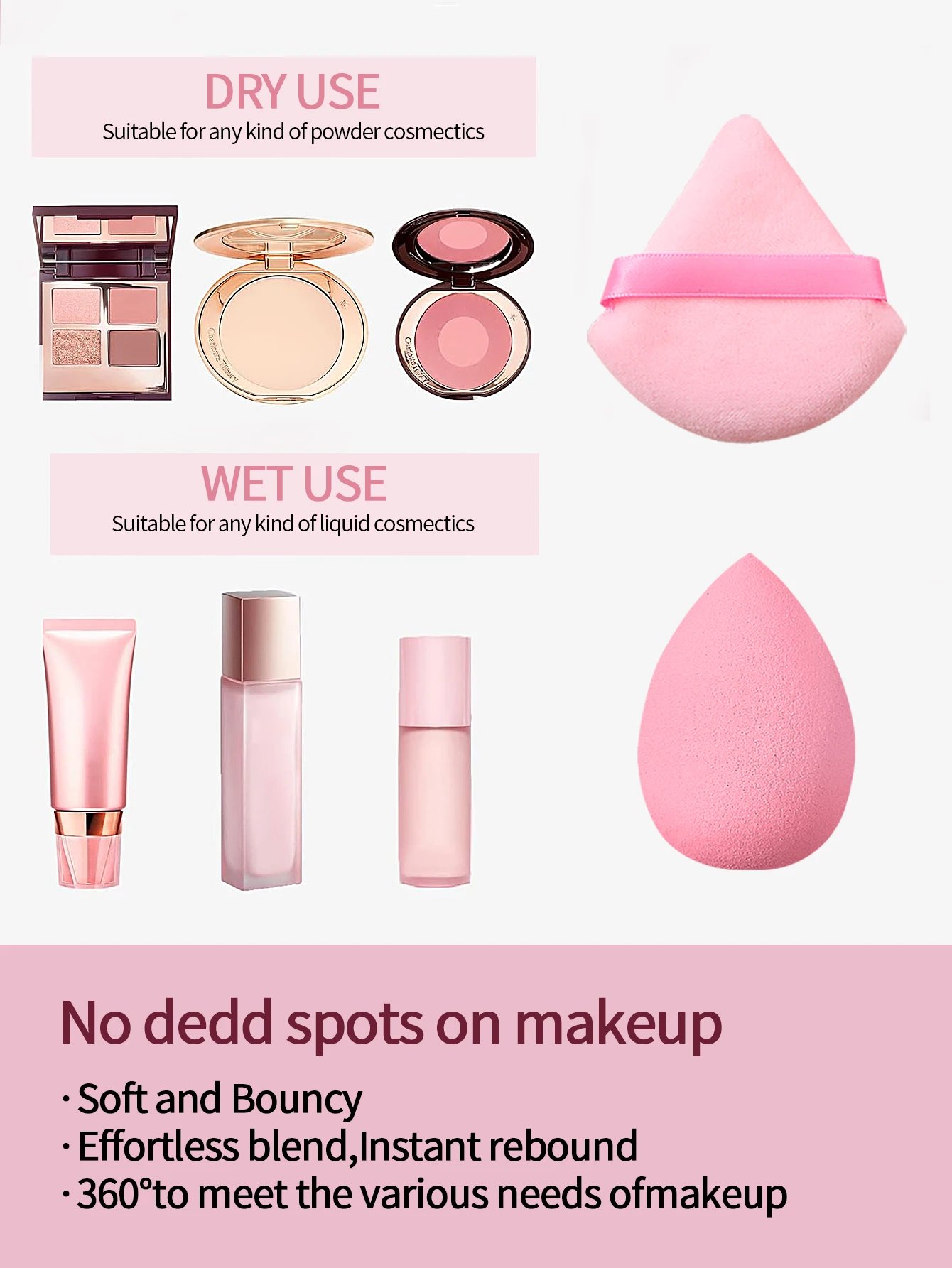 12-teiliger weicher und nicht klebriger Puderschwamm, Eierbeflockung, dreieckiges Puderquasten-Make-up-Schwamm-Set, Make-up-Werkzeuge