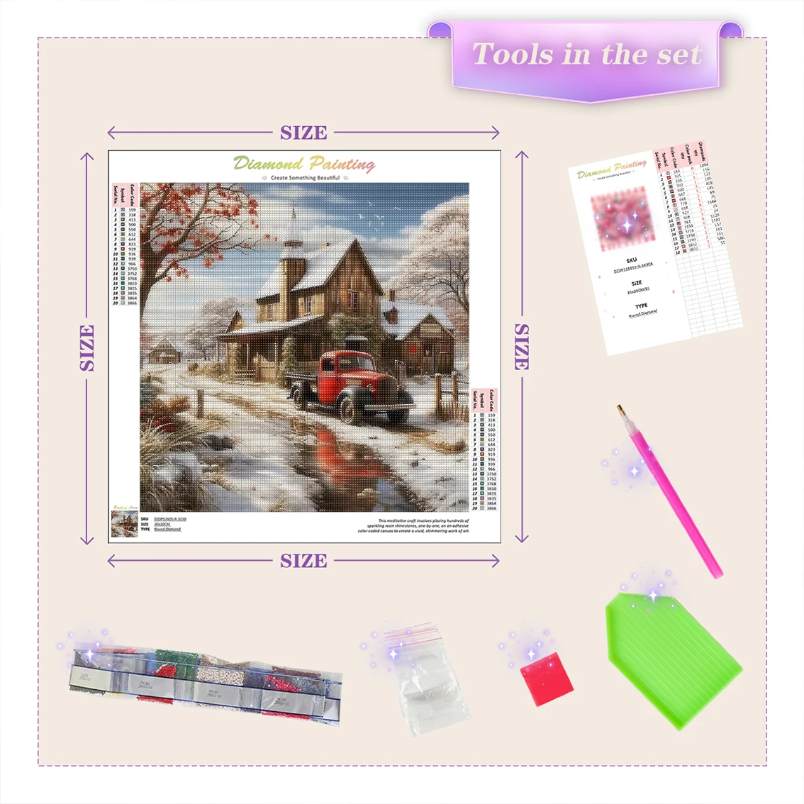 GATYZTORY 다이아몬드 페인팅 눈 덮인 풍경 나무 - Art Craft Gifts For Adults 리뷰 및 가격