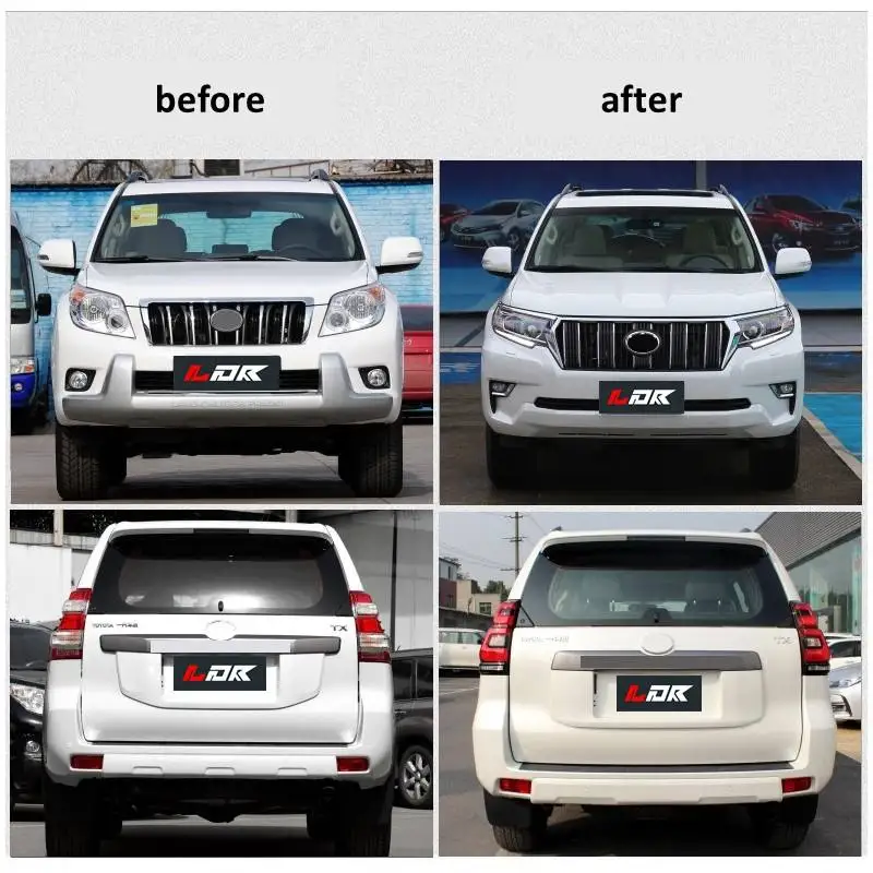 2010-2017 for LC150 FJ150 Bodykit Upgrade to 2018 Bumpers New Rear Front Bumper Grille Kits 4