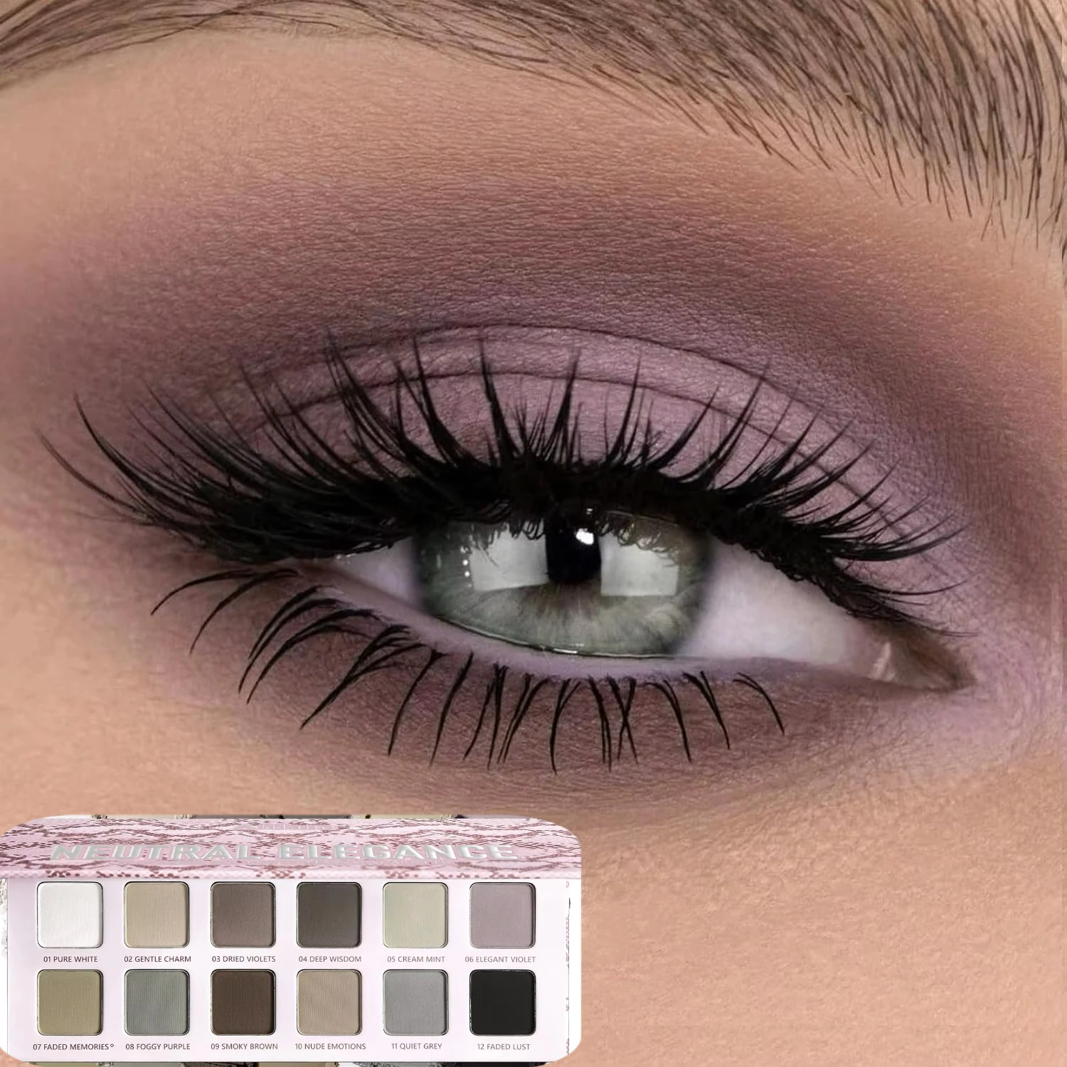 

Afflano Eyeshadow Palette 12 Colors Matte Nude Beige Grey Smoky Natural Colors Blendable Highly Pigmented Lasting Eye Makeup