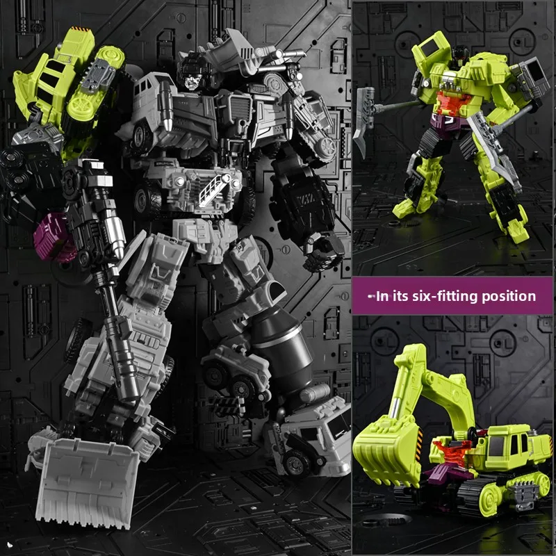 Juguete transformador Robot combinador vehículo de ingeniería Robot Mech figura modelo regalo de Navidad
