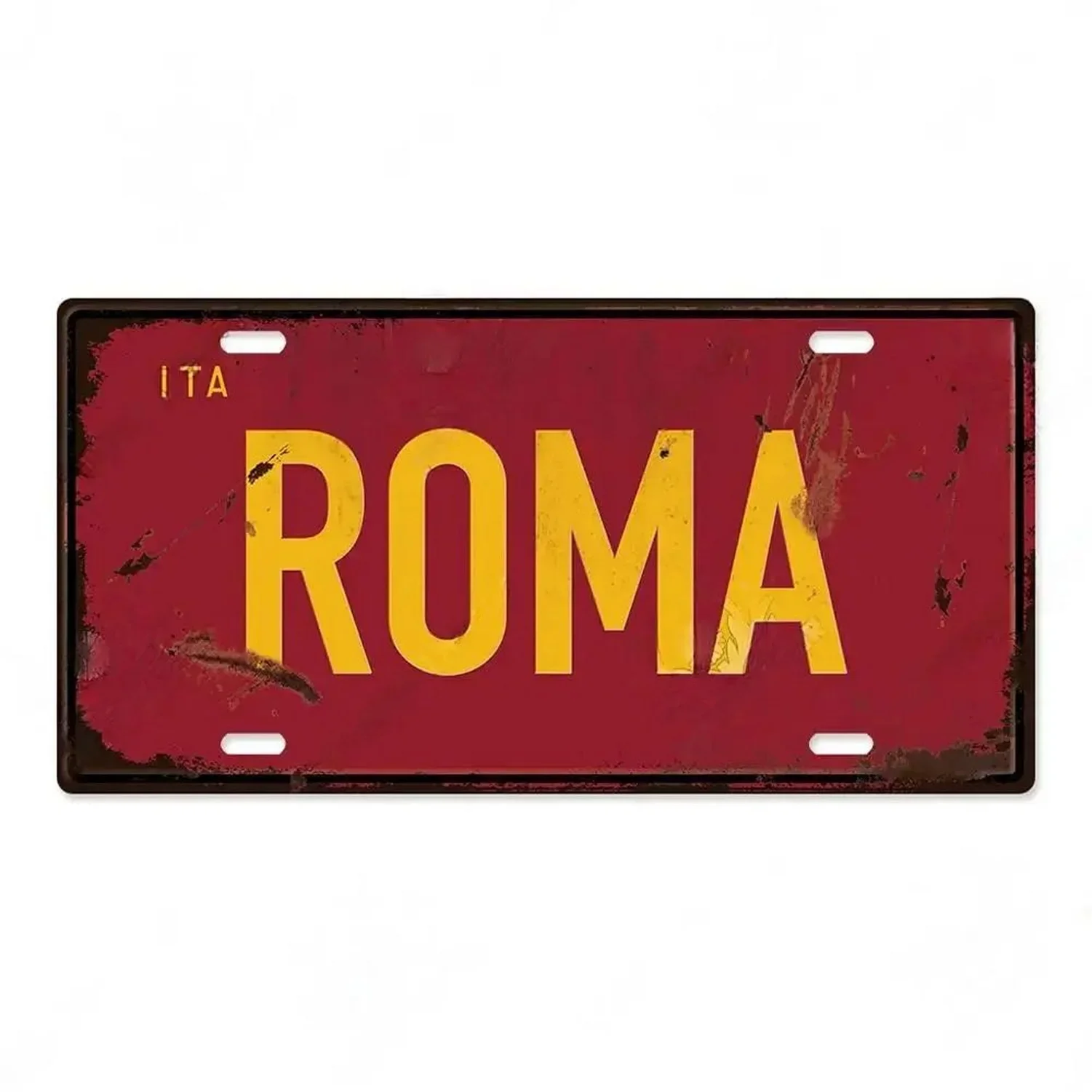 Milan Rome License Plate Metal Tin Signs for Wall Art Decoration Vintage Tags Metal Automotive Sign For Cafe Bar Club Garage Pub