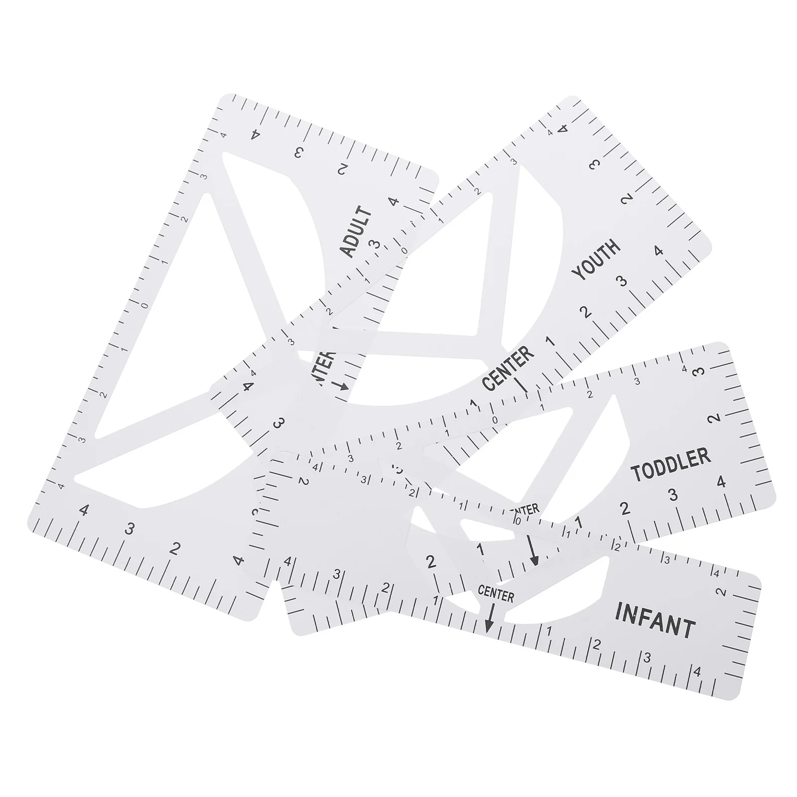 

V neck Calibration Tool T shirt Ruler Acrylic Measuring Guide Long Lasting Premium Material Sewing Projects Clothing Size Chart