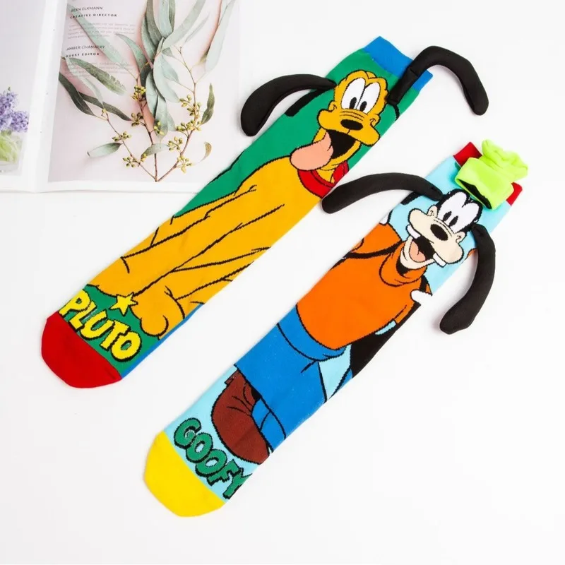 Disney Series Cartoon Calf Socks For Children Goofy Mickey Bugs Bunny Cute 3d Ears Socks Creative Over-The-Knee Socks Kids Gifts