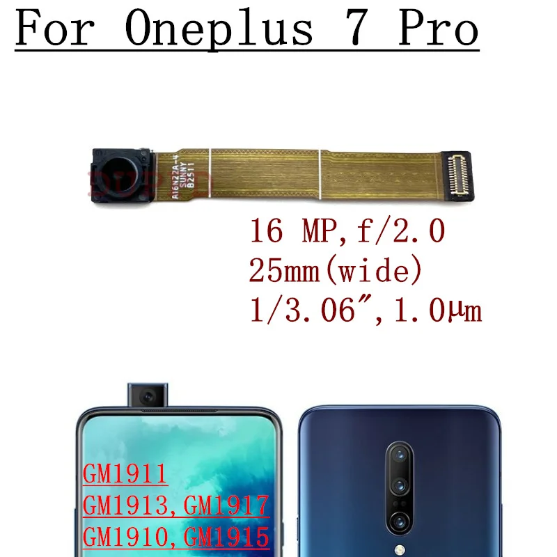 Original Rear Camera For Oneplus 7 Pro 1+7Pro Selfie Front Facing Lift Camera Bracket Motorized Pop-up Assembly Module Parts