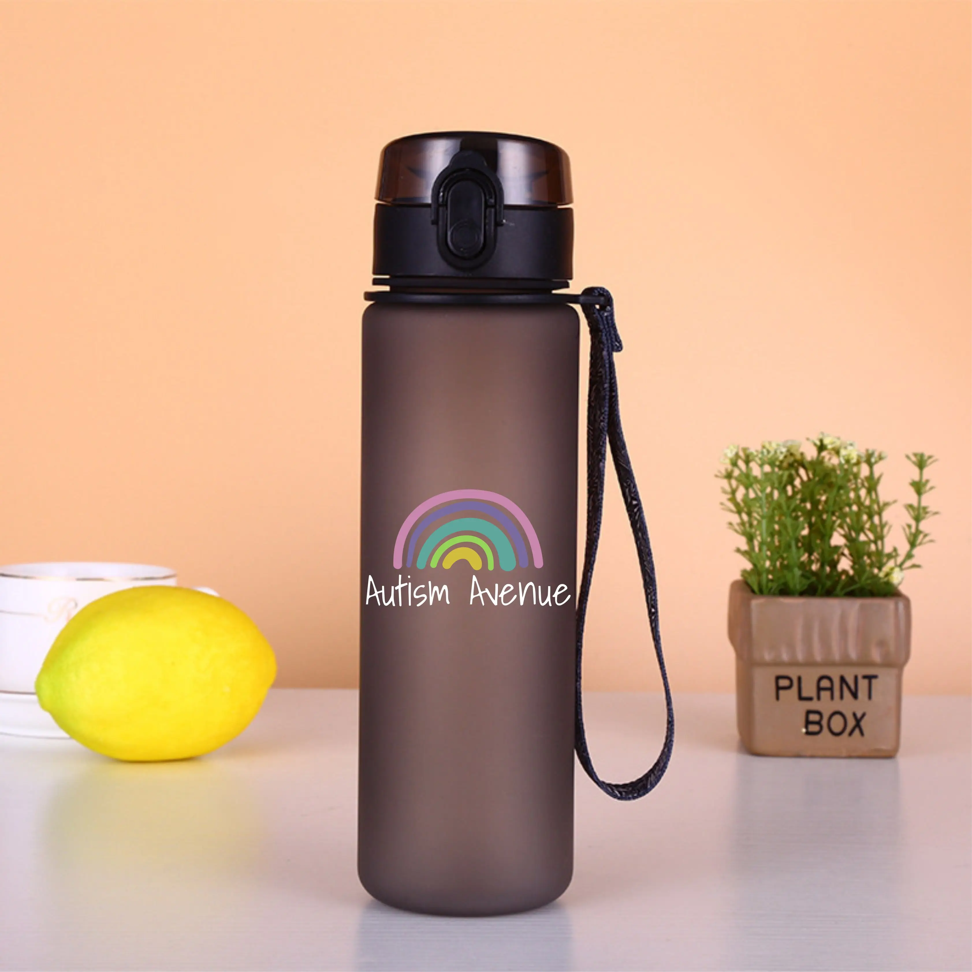 DIY 600ML Sport Bottle LOGO Name Customized Print Summer Plastic Cup Water Container Outdoor Travel Easy Take PP Full Safety