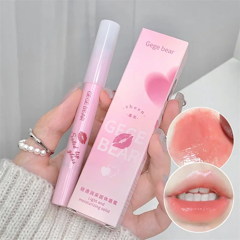 Curved Design Moisturizing Lipstick Pen Easy To Color Smooth Long Lasting Clear Lipgloss Korean Lip Makeup Cosmetics 6 Colors