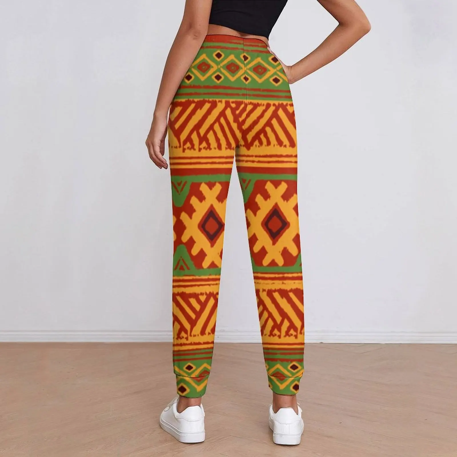 Vintage Ethnic Jogger Pants Abstract Art Vintage Oversize Joggers Spring Women Pattern Streetwear Trousers