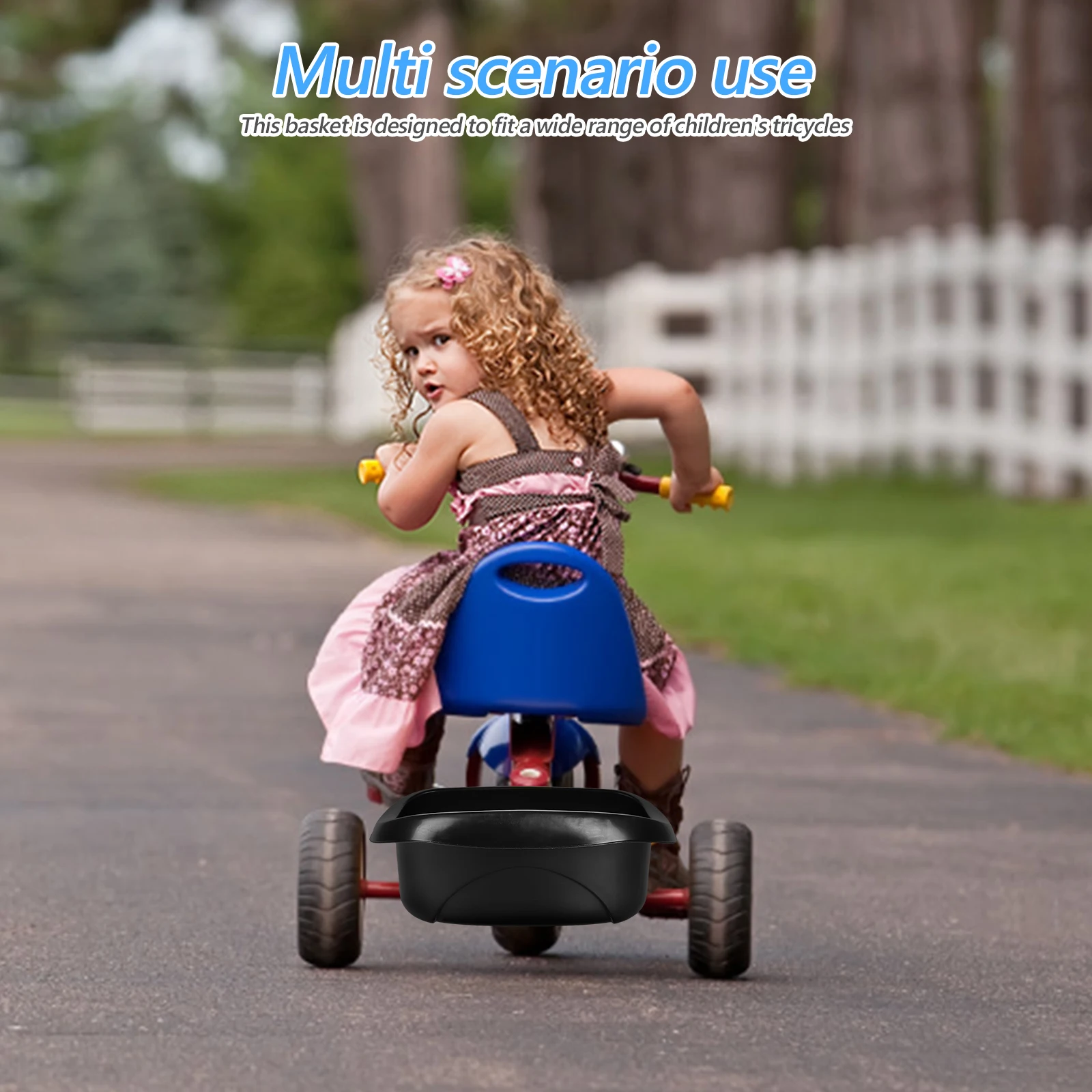 

Kids Bike Basket Rear Large Capacity Durable Plastic Storage For Children Tricycle Accessories Stable Fit Bikes Rear Bike Basket
